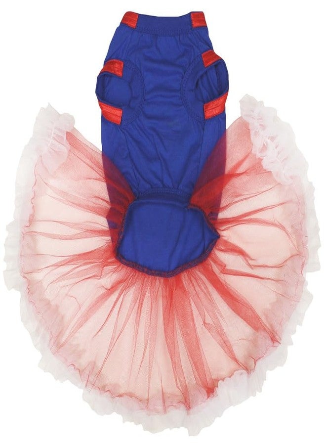 Petitebella USA Heart Puppy Dog Dress (Blue/Red White, Large) - Image 2